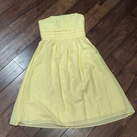 Lilly Pulitzer White Label Katrina Strapless Dress In Yellow SIZE 8 - Picture 1 of 7